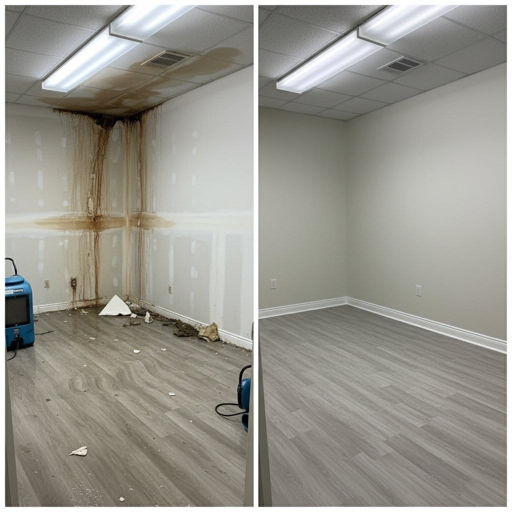 Structural Drying & Dehumidification restoration — commercial office space of commercial property in Haworth, NJ